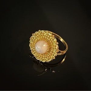 ✨Beautiful Vintage 18kge Brass Ring with Pink Gem
